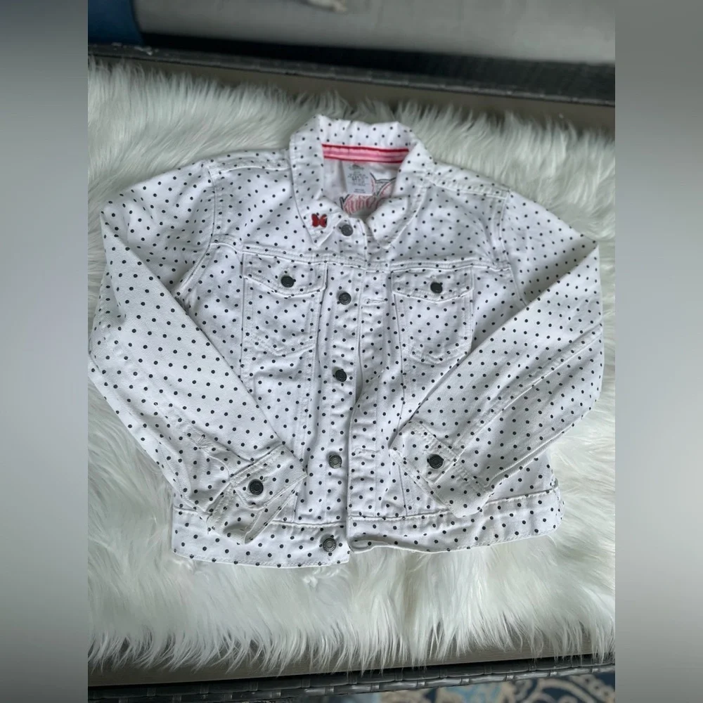 DISNEY Minnie Mouse Jean Jacket in Polka Dot - size 9/10